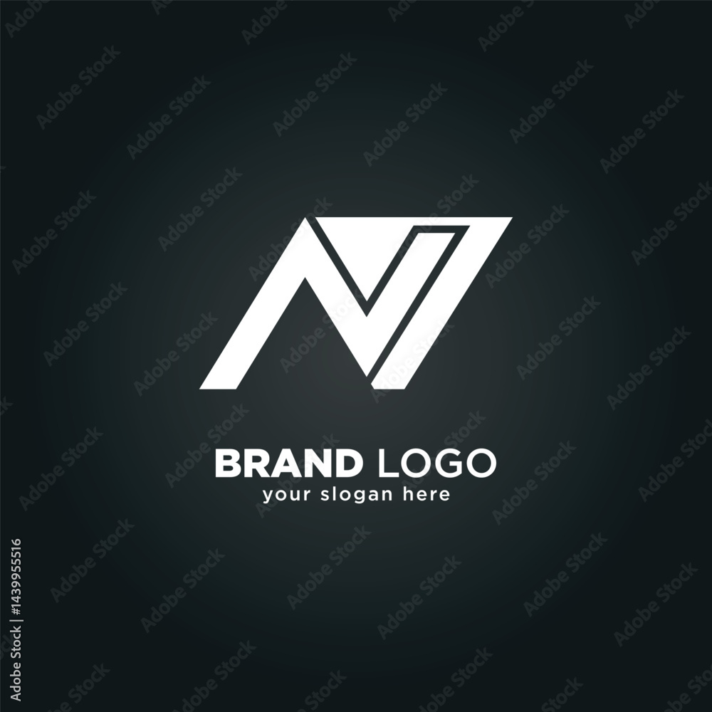 Creative Letter N and V Monogram Logo with Black Background. Creative Letter N and V Monogram Logo with Black Background.