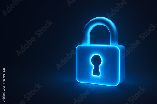 3D Glowing Padlock for Encrypted Internet Traffic and Online Privacy
