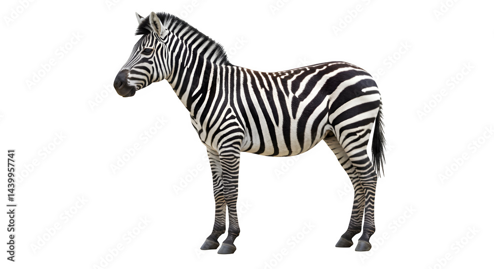 Fototapeta premium Zebra isolated on PNG background.