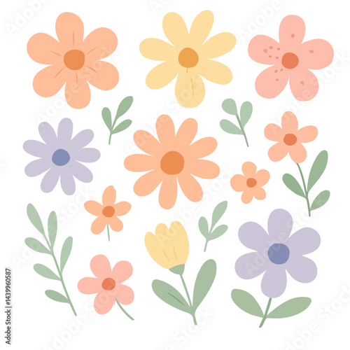 Set of flowers. Abstract origami flowers icons background. style for banners, wallpaper, posters, websites, online shopping.Vector illustration design and creative idea,eps 10.