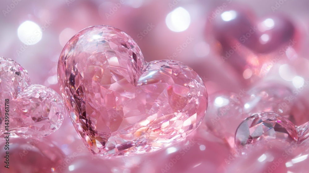 Fototapeta premium Elegant and whimsical pink hearts background, perfect for a festive valentine celebration