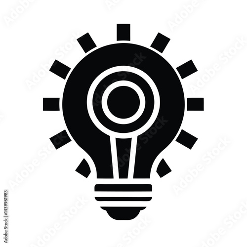 Lightbulb with Cog Icon Symbolizing Innovation