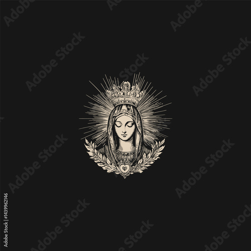 Virgin Mary design vector template illustration