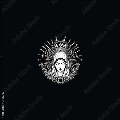 Virgin Mary design vector template illustration