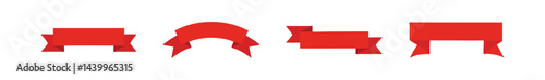 Set of Red Ribbon Banner Graphic Elements