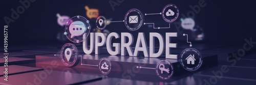 Digital upgrade concept with graphic elements