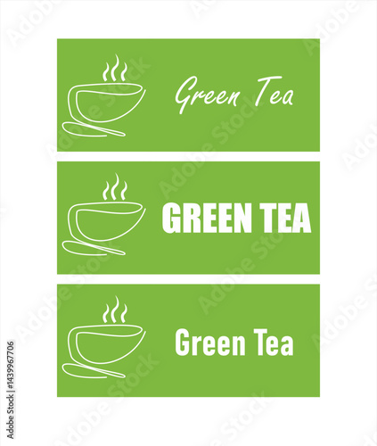 vector illustration of organic leaf tea and coffee logo perfect for coffee shop and restaurant, A green bowl logo with three green leaves emerging from it. The logo conveys an impression of freshness,