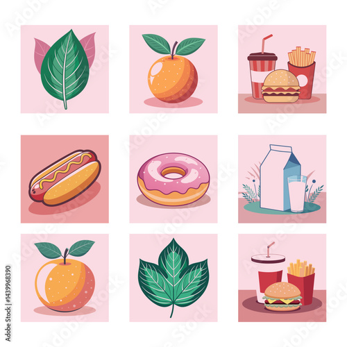 set of fruit icons