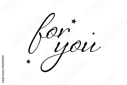 手書きの筆記体で書いたような、for you（あなたへ）のレタリング（カリグラフィー）によるロゴマーク
