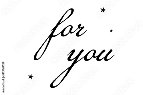 手書きの筆記体で書いたような、for you（あなたへ）のレタリング（カリグラフィー）によるロゴマーク
