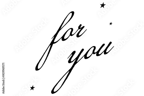手書きの筆記体で書いたような、for you（あなたへ）のレタリング（カリグラフィー）によるロゴマーク
