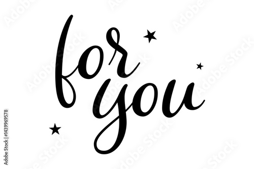 手書きの筆記体で書いたような、for you（あなたへ）のレタリング（カリグラフィー）によるロゴマーク
