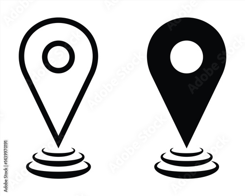 location pin icon. Map pin location marker. Location icon. Map marker pointer icon set. GPS location symbol collection. vector illustration