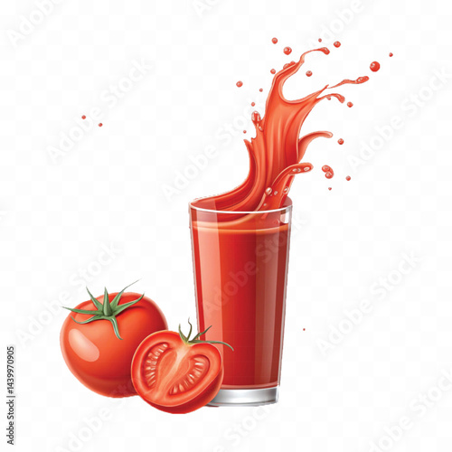 realistic 3d red tomato juice or ketchup sauce splashes isolated on transparent background