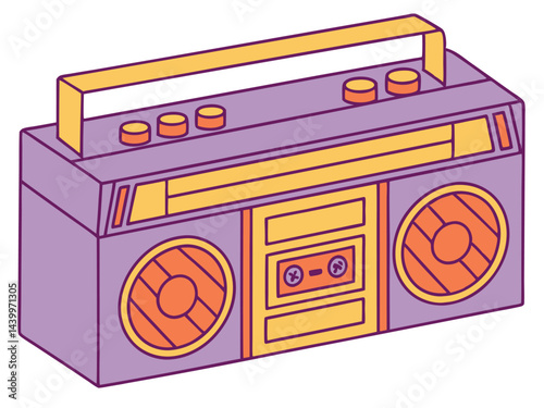 80s Style Ghetto Blaster Music Player