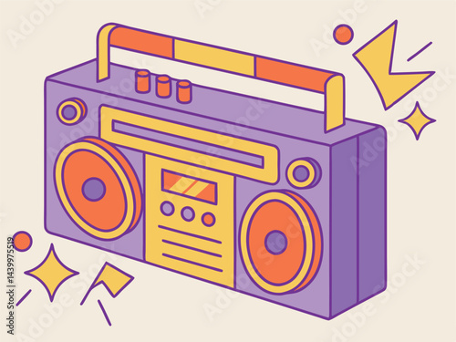 80s Style Ghetto Blaster Music Player