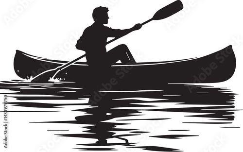 paddling a canoe on a lake