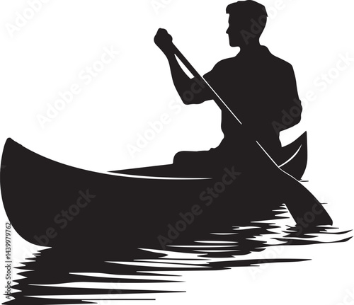 paddling a canoe on a lake