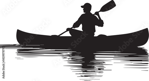paddling a canoe on a lake