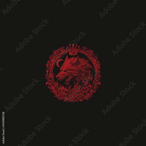 Royal werewolf design vector template illustration