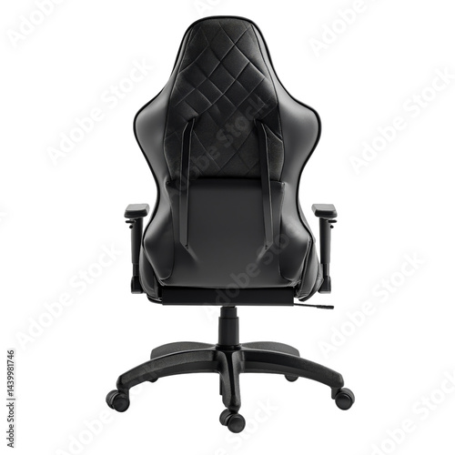 Obraz na płótnie Luxury black gaming chair with ergonomic design, diamond stitching, and adjustable armrests for ultimate comfort and performance. w salonie