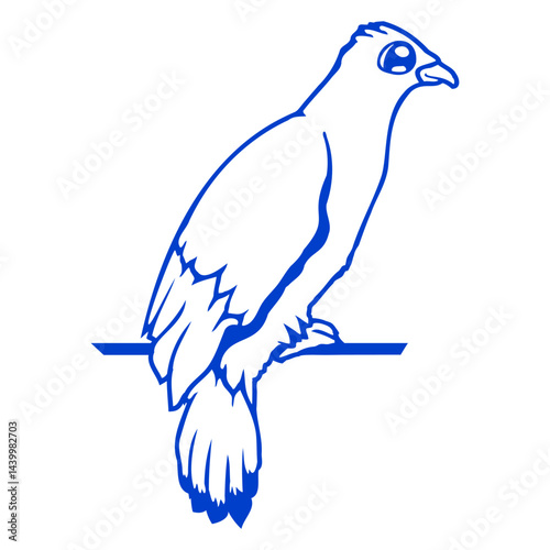 Bird raven dove sitting cable hawk eagle birdie Isolated Vector Graphic Design Illustration
