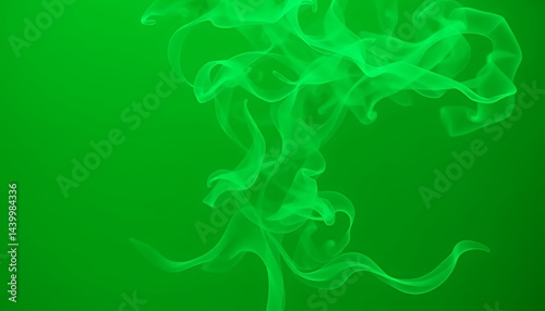 Obraz na płótnie Vibrant Green Vfx Smoke Effect Isolated on Green Screen Background for Melancholic Musical Fantasy Studio Production Element and Visual Effects w salonie