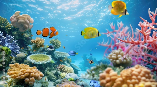 Underwater World Light Blue Background: A Tranquil and Enchanting Ocean Scene for Creative Projects