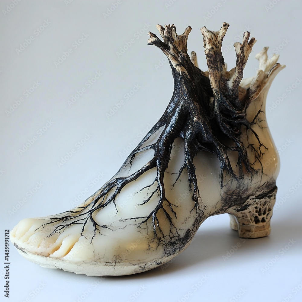 Naklejka premium Nature Inspired Shoe Sculpture