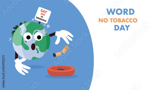 conceptual illustration vector for World No Tobacco Day, stop smoking awareness about the harmful effects of tobacco use and to encourage people around the world to quit smoking and using tobacco prod