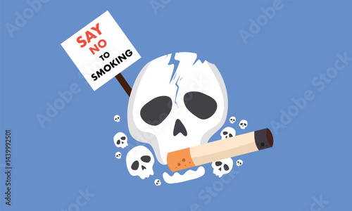 conceptual illustration vector for World No Tobacco Day, stop smoking awareness about the harmful effects of tobacco use and to encourage people around the world to quit smoking and using tobacco prod
