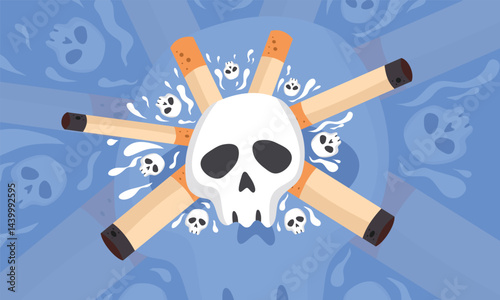 conceptual illustration vector for World No Tobacco Day, stop smoking awareness about the harmful effects of tobacco use and to encourage people around the world to quit smoking and using tobacco prod