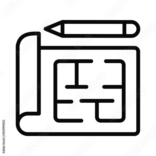 Architecture Design Vector outline icon. Eps10 file 