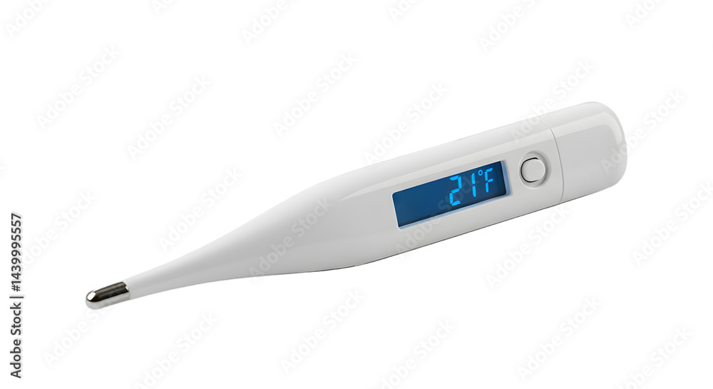 Viewing Digital Thermometer Displaying a Low Reading in Fahrenheit Degrees