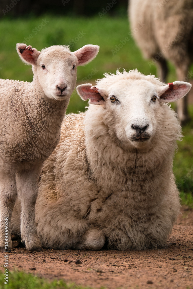 Mother sheep with lamb Mother sheep with lamb