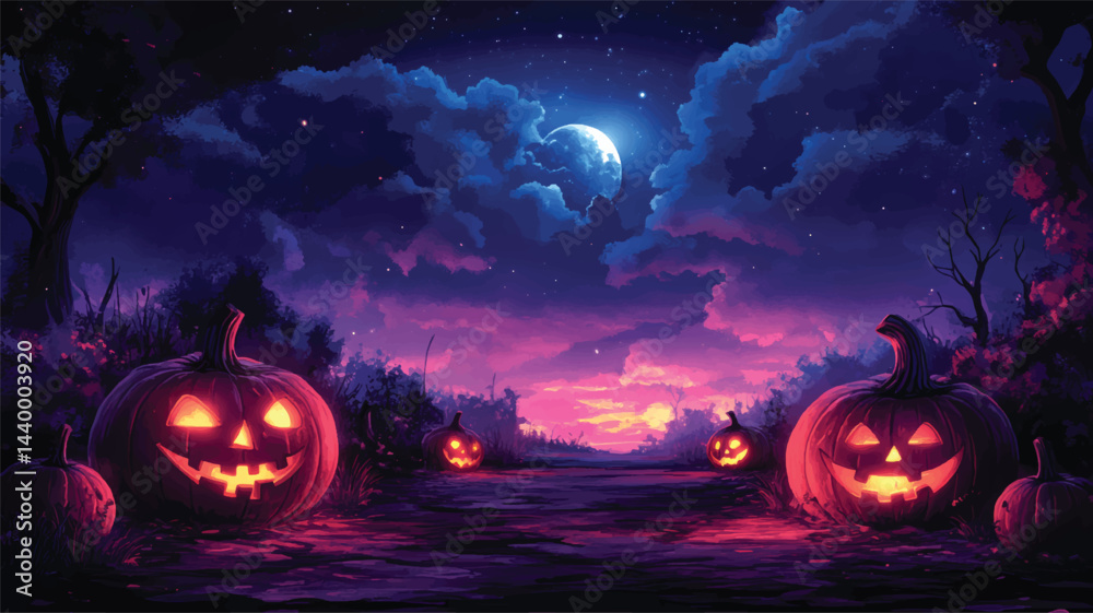 Fototapeta premium Halloween Ghostly Forest Path
