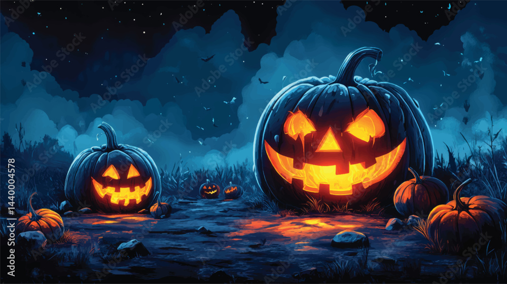 Fototapeta premium Halloween Haunted Hilltop Castle