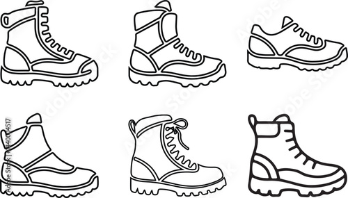 Hiking Boot collection of various Vector Illustration.