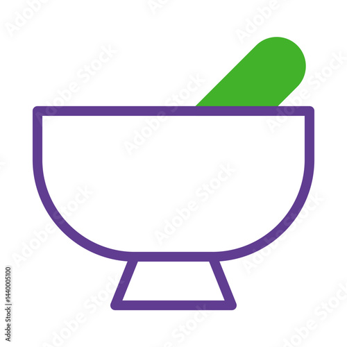 Abstract illustration representing a mortar and pestle for pharmacy concept