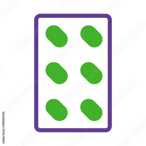 Minimalist Pharmaceutical Presentation: Blister Pack with Green Pill Elements