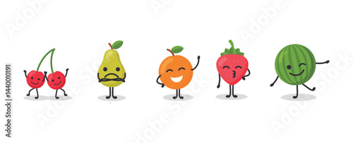 Collection of nice fruit characters