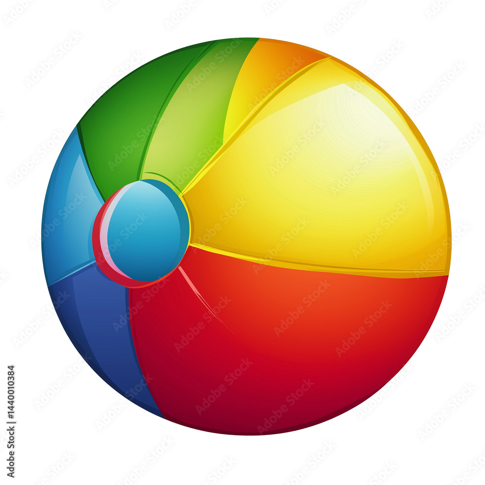 Colorful beach ball at summer party event by the pool Colorful beach ball at summer party event by the pool