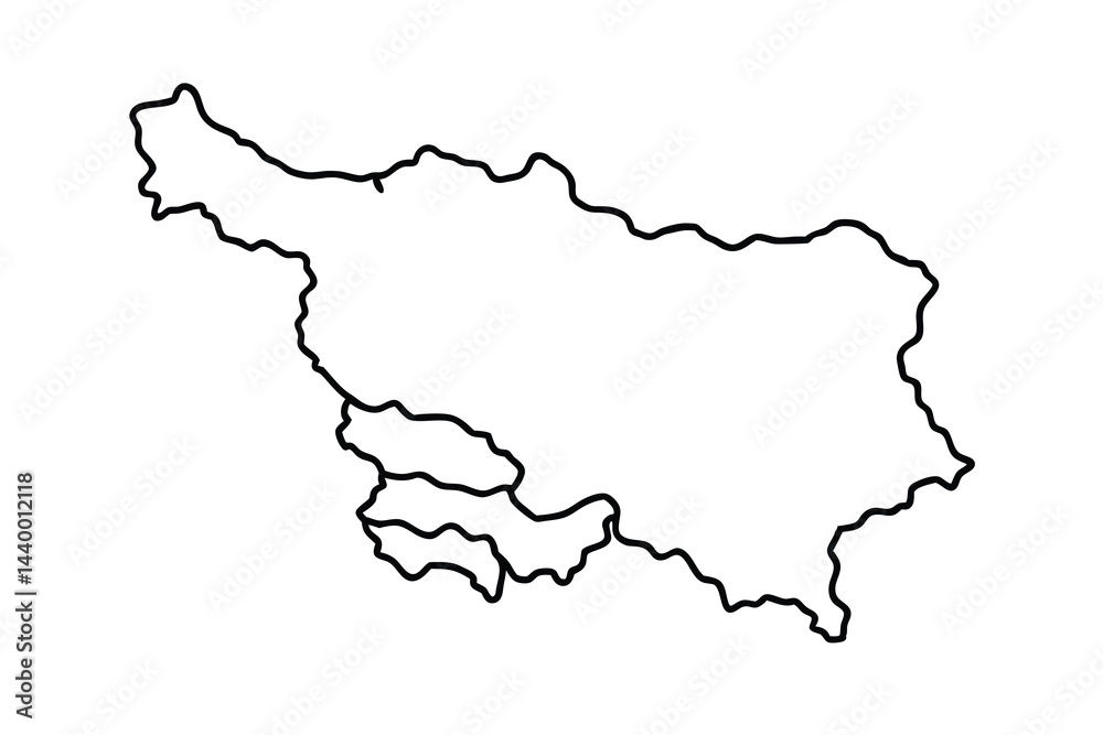 Outline Map of Slovenia with Regions Outline Map of Slovenia with Regions