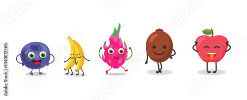 Collection of nice fruit characters