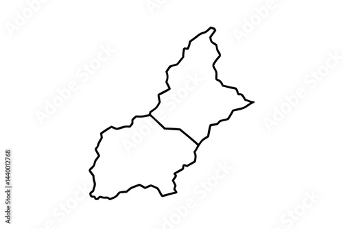 Outline Map of Andorra Two Regions