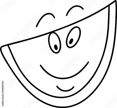 cheerful abstract face design featuring smiling expression and playful lines that evoke joy and creativity