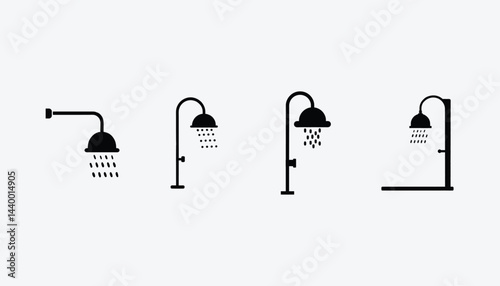 Vector shower icon set with a clean background