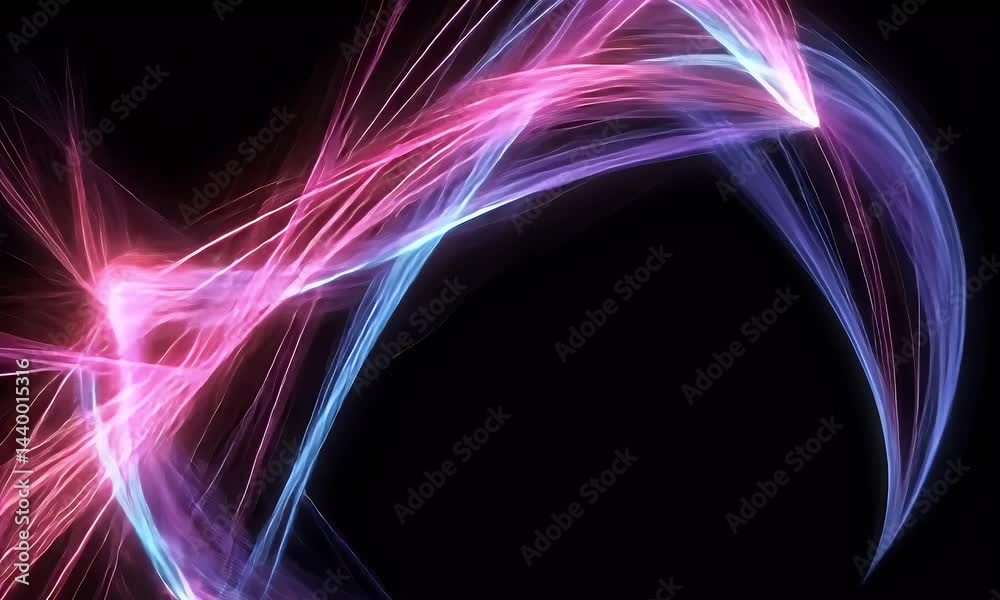 Abstract background with colorful waves and lines in purple, blue, and red colors on a dark black gradient background. Vector illustration of a futuristic design for presentation, motion graphics, Abstract background with colorful waves and lines in purple, blue, and red colors on a dark black gradient background. Vector illustration of a futuristic design for presentation, motion graphics,