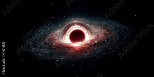 Mysterious Black Hole Illustration in Outer Space