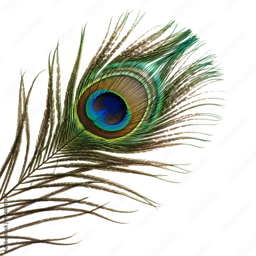 Obraz premium Stunning Peacock Feather: Close-Up Image
